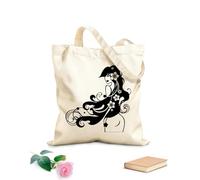 AILOONG Borse a mano in poliestere e cotone Barbiere Salone di bellezza Stilista Capelli lunghi Fiori Tessuto spesso 12 once Utilizzabile come trousse per il trucco 31x36cm Media