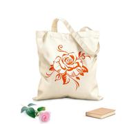 AILOONG Borse a mano in poliestere e cotone Bellissimo ornamento floreale a forma di bocciolo di rosa Tessuto spesso 340g/m² Utilizzabile come trousse per il trucco