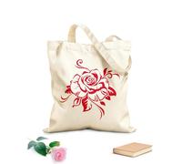 AILOONG Borse a mano in poliestere e cotone Bellissimo ornamento floreale a forma di bocciolo di rosa Tessuto spesso 340g/m² Utilizzabile come trousse per il trucco