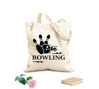 AILOONG Borse a mano in poliestere e cotone Centro di intrattenimento sportivo e bowling Tessuto spesso 12 once Utilizzabile come trousse per il trucco 25x30cm Piccola