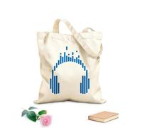 AILOONG Borse a mano in poliestere e cotone Cuffie Musica Play DJ Adolescenti Ascolta Canzoni Tessuto spesso 340g/m² Utilizzabile come trousse per il trucco