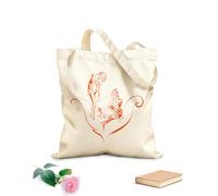 AILOONG Borse a mano in poliestere e cotone Due ragazze e fiori Tessuto spesso 340g/m² Utilizzabile come trousse per il trucco