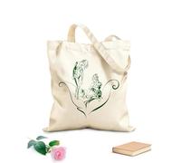 AILOONG Borse a mano in poliestere e cotone Due ragazze e fiori Tessuto spesso 340g/m² Utilizzabile come trousse per il trucco