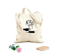 AILOONG Borse a mano in poliestere e cotone Fiore di loto sacro simbolo orientale del buddismo Tessuto spesso 12 once Utilizzabile come trousse per il trucco 35x40cm Grande