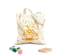 AILOONG Borse a mano in poliestere e cotone Gadget di comunicazione sui social network Tessuto spesso 340g/m² Utilizzabile come trousse per il trucco