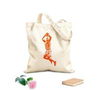 AILOONG Borse a mano in poliestere e cotone Giocatore di basket che salta, gioco con la palla, sport per ragazzi, stanza Tessuto spesso 340g/m² Utilizzabile come trousse per il trucco