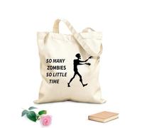 AILOONG Borse a mano in poliestere e cotone Gioco di citazioni divertenti di Zombie Hunter Tessuto spesso 12 once Utilizzabile come trousse per il trucco 25x30cm Piccola