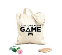 AILOONG Borse a mano in poliestere e cotone gioco Frase JustOne More Game Joystick Tessuto spesso 12 once Utilizzabile come trousse per il trucco 31x36cm Media