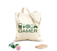 AILOONG Borse a mano in poliestere e cotone Logo del computer del joystick del gioco del videogioco Tessuto spesso 340g/m² Utilizzabile come trousse per il trucco