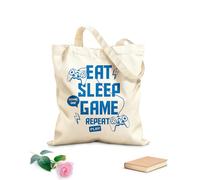 AILOONG Borse a mano in poliestere e cotone Mangia Dormi Gioco Ripeti Gioca Joystick Sala Giochi Tessuto spesso 340g/m² Utilizzabile come trousse per il trucco