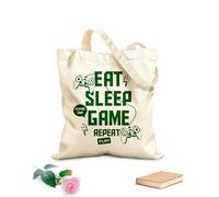 AILOONG Borse a mano in poliestere e cotone Mangia Dormi Gioco Ripeti Gioca Joystick Sala Giochi Tessuto spesso 340g/m² Utilizzabile come trousse per il trucco