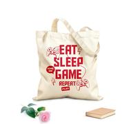 AILOONG Borse a mano in poliestere e cotone Mangia Dormi Gioco Ripeti Gioca Joystick Sala Giochi Tessuto spesso 340g/m² Utilizzabile come trousse per il trucco