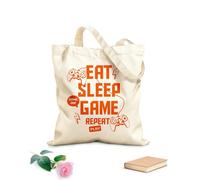 AILOONG Borse a mano in poliestere e cotone Mangia Dormi Gioco Ripeti Gioca Joystick Sala Giochi Tessuto spesso 340g/m² Utilizzabile come trousse per il trucco