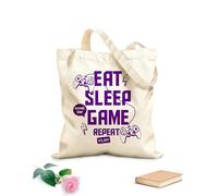 AILOONG Borse a mano in poliestere e cotone Mangia Dormi Gioco Ripeti Gioca Joystick Sala Giochi Tessuto spesso 340g/m² Utilizzabile come trousse per il trucco