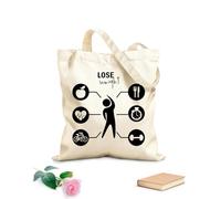 AILOONG Borse a mano in poliestere e cotone Perdere Peso Dieta Allenamento Centro Fitness Cardio Sport Tessuto spesso 12 once Utilizzabile come trousse per il trucco 25x30cm Piccola