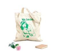 AILOONG Borse a mano in poliestere e cotone Possiamo farcela Pin Up Bellezza Girl Power Donna retrò Tessuto spesso 340g/m² Utilizzabile come trousse per il trucco