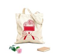 AILOONG Borse a mano in poliestere e cotone Ragazza con visore VR per realtà virtuale Tessuto spesso 340g/m² Utilizzabile come trousse per il trucco