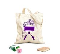 AILOONG Borse a mano in poliestere e cotone Ragazza con visore VR per realtà virtuale Tessuto spesso 340g/m² Utilizzabile come trousse per il trucco