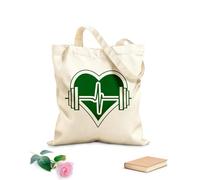 AILOONG Borse a mano in poliestere e cotone Salute Cuore Manubrio Centro fitness Esercizio Ginnastica Tessuto spesso 340g/m² Utilizzabile come trousse per il trucco