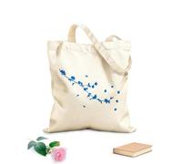 AILOONG Borse a mano in poliestere e cotone Silhouette di un bellissimo uccello su un ramo di fiori Tessuto spesso 340g/m² Utilizzabile come trousse per il trucco