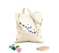 AILOONG Borse a mano in poliestere e cotone Silhouette di un bellissimo uccello su un ramo di fiori Tessuto spesso 340g/m² Utilizzabile come trousse per il trucco