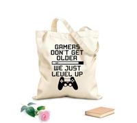 AILOONG Borse a mano in poliestere e cotone Tessuto spesso 12 once Giochi di frasi Non invecchiare Joystick Gaming Room Utilizzabile come trousse per il trucco 25x30cm Piccola