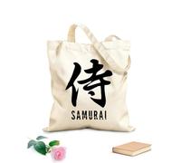 AILOONG Borse a mano in poliestere e cotone Tessuto spesso 12 once Samurai Parola Geroglifico Calligrafia Marziale Utilizzabile come trousse per il trucco 31x36cm Media