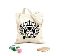 AILOONG Borse a mano in poliestere e cotone Tessuto spesso 12 once VERO gioco King Videogioco Teen Utilizzabile come trousse per il trucco 31x36cm Media