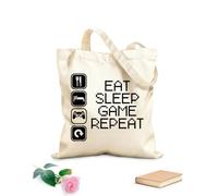 AILOONG Borse a mano in poliestere e cotone Tessuto spesso 12 once Videogioco Gioco Stile di vita Citazione Utilizzabile come trousse per il trucco 31x36cm Media