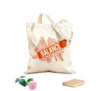 AILOONG Borse a mano in poliestere e cotone Tessuto spesso 340g/m² Cultura energetica di equilibrio dello stile di vita del cloud mondiale Utilizzabile come trousse per il trucco
