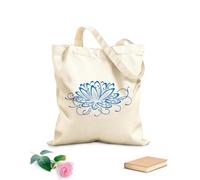 AILOONG Borse a mano in poliestere e cotone Tessuto spesso 340g/m² Fiore di loto Ninfea Floreale Utilizzabile come trousse per il trucco