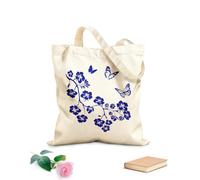 AILOONG Borse a mano in poliestere e cotone Tessuto spesso 340g/m² Fiore Farfalla Floreale Romantico Ramo Albero Utilizzabile come trousse per il trucco