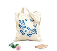 AILOONG Borse a mano in poliestere e cotone Tessuto spesso 340g/m² Fiore Farfalla Floreale Romantico Ramo Albero Utilizzabile come trousse per il trucco