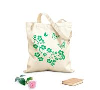 AILOONG Borse a mano in poliestere e cotone Tessuto spesso 340g/m² Fiore Farfalla Floreale Romantico Ramo Albero Utilizzabile come trousse per il trucco
