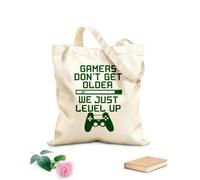AILOONG Borse a mano in poliestere e cotone Tessuto spesso 340g/m² Giochi di frasi Non invecchiare Joystick Gaming Room Utilizzabile come trousse per il trucco