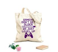 AILOONG Borse a mano in poliestere e cotone Tessuto spesso 340g/m² Giochi di frasi Non invecchiare Joystick Gaming Room Utilizzabile come trousse per il trucco