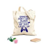 AILOONG Borse a mano in poliestere e cotone Tessuto spesso 340g/m² Giochi di frasi Non invecchiare Joystick Gaming Room Utilizzabile come trousse per il trucco
