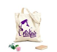 AILOONG Borse a mano in poliestere e cotone Tessuto spesso 340g/m² Lettering Parkour Atleta Adolescente zione Utilizzabile come trousse per il trucco