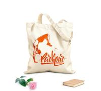 AILOONG Borse a mano in poliestere e cotone Tessuto spesso 340g/m² Lettering Parkour Atleta Adolescente zione Utilizzabile come trousse per il trucco