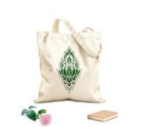 AILOONG Borse a mano in poliestere e cotone Tessuto spesso 340g/m² Ornamento floreale Lotus Bus Flower Meditation Room Utilizzabile come trousse per il trucco