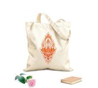 AILOONG Borse a mano in poliestere e cotone Tessuto spesso 340g/m² Ornamento floreale Lotus Bus Flower Meditation Room Utilizzabile come trousse per il trucco