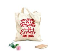 AILOONG Borse a mano in poliestere e cotone Tessuto spesso 340g/m² Puoi avere risultati o scuse, non entrambi. Motivazione Lettering Parole Ginnastica Utilizzabile come trousse per il trucco