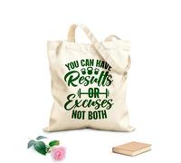 AILOONG Borse a mano in poliestere e cotone Tessuto spesso 340g/m² Puoi avere risultati o scuse, non entrambi. Motivazione Lettering Parole Ginnastica Utilizzabile come trousse per il trucco