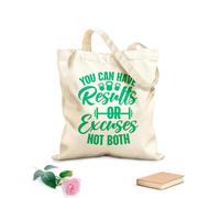 AILOONG Borse a mano in poliestere e cotone Tessuto spesso 340g/m² Puoi avere risultati o scuse, non entrambi. Motivazione Lettering Parole Ginnastica Utilizzabile come trousse per il trucco