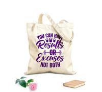 AILOONG Borse a mano in poliestere e cotone Tessuto spesso 340g/m² Puoi avere risultati o scuse, non entrambi. Motivazione Lettering Parole Ginnastica Utilizzabile come trousse per il trucco