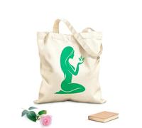 AILOONG Borse a mano in poliestere e cotone Tessuto spesso 340g/m² Ragazza nuda, fiori naturali, centro benessere, salone di bellezza Utilizzabile come trousse per il trucco