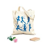 AILOONG Borse a mano in poliestere e cotone Tessuto spesso 340g/m² Ragazze guerriere con ginnastica sportiva Utilizzabile come trousse per il trucco
