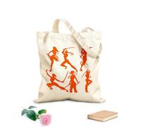 AILOONG Borse a mano in poliestere e cotone Tessuto spesso 340g/m² Ragazze guerriere con ginnastica sportiva Utilizzabile come trousse per il trucco