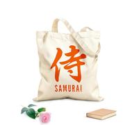 AILOONG Borse a mano in poliestere e cotone Tessuto spesso 340g/m² Samurai Parola Geroglifico Calligrafia Marziale Utilizzabile come trousse per il trucco