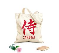 AILOONG Borse a mano in poliestere e cotone Tessuto spesso 340g/m² Samurai Parola Geroglifico Calligrafia Marziale Utilizzabile come trousse per il trucco
